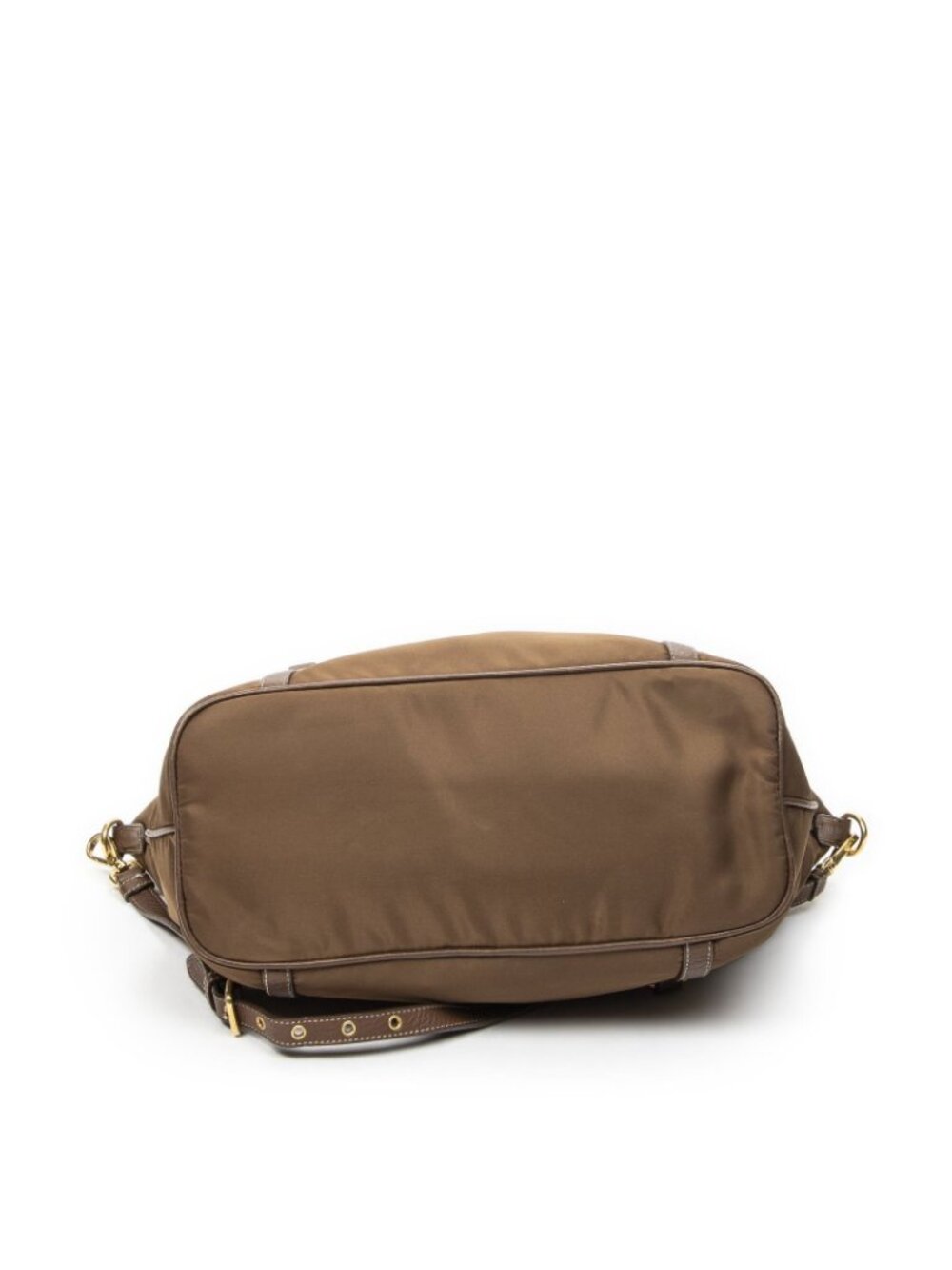 Prada Zip Shopping Tote Brown Nylon Canvas - Picture 6 of 10